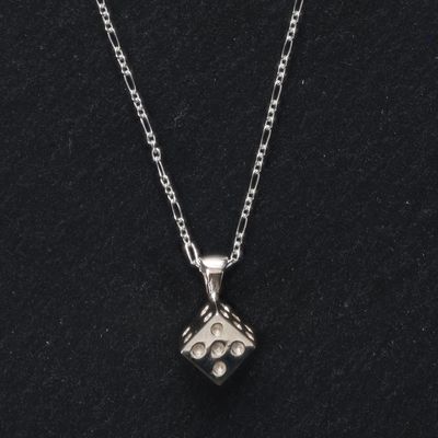 Handcrafted Silver Dice Necklace