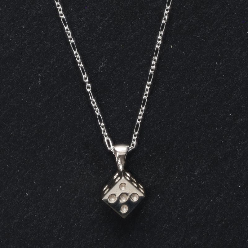 Handcrafted Silver Dice Necklace