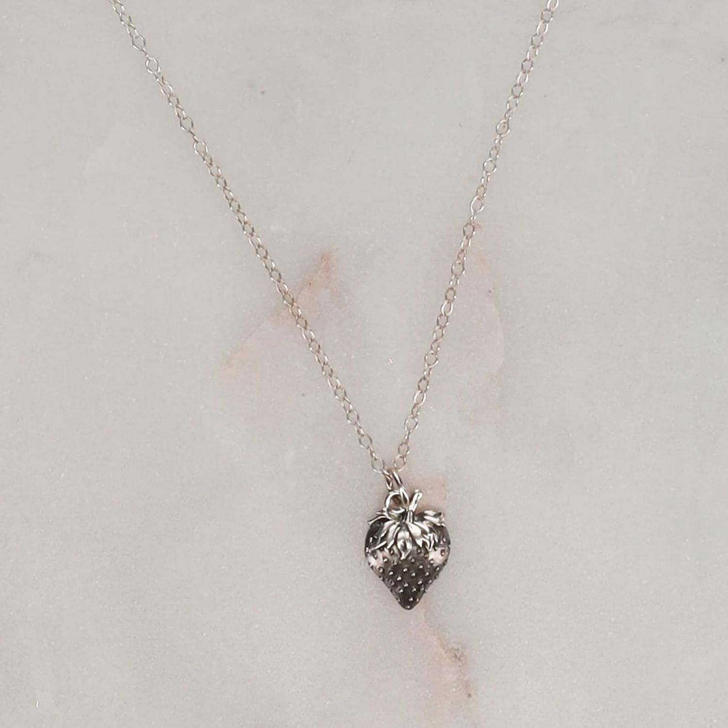Sterling Silver 18&quot; Strawberry Necklace