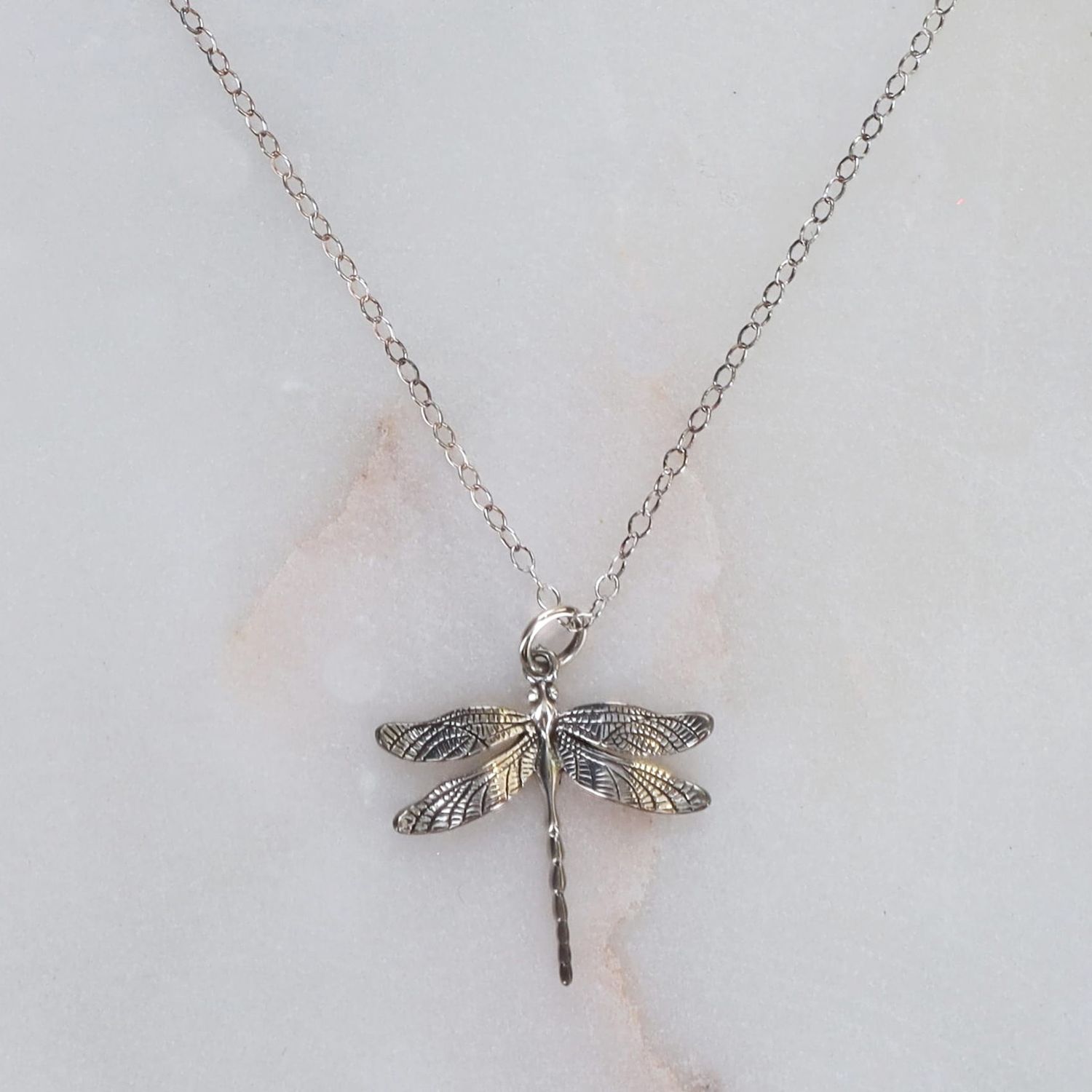 Silver Dragonfly Necklace