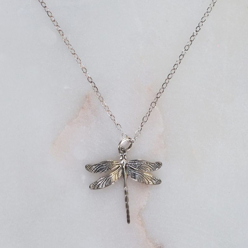 Silver Dragonfly Necklace