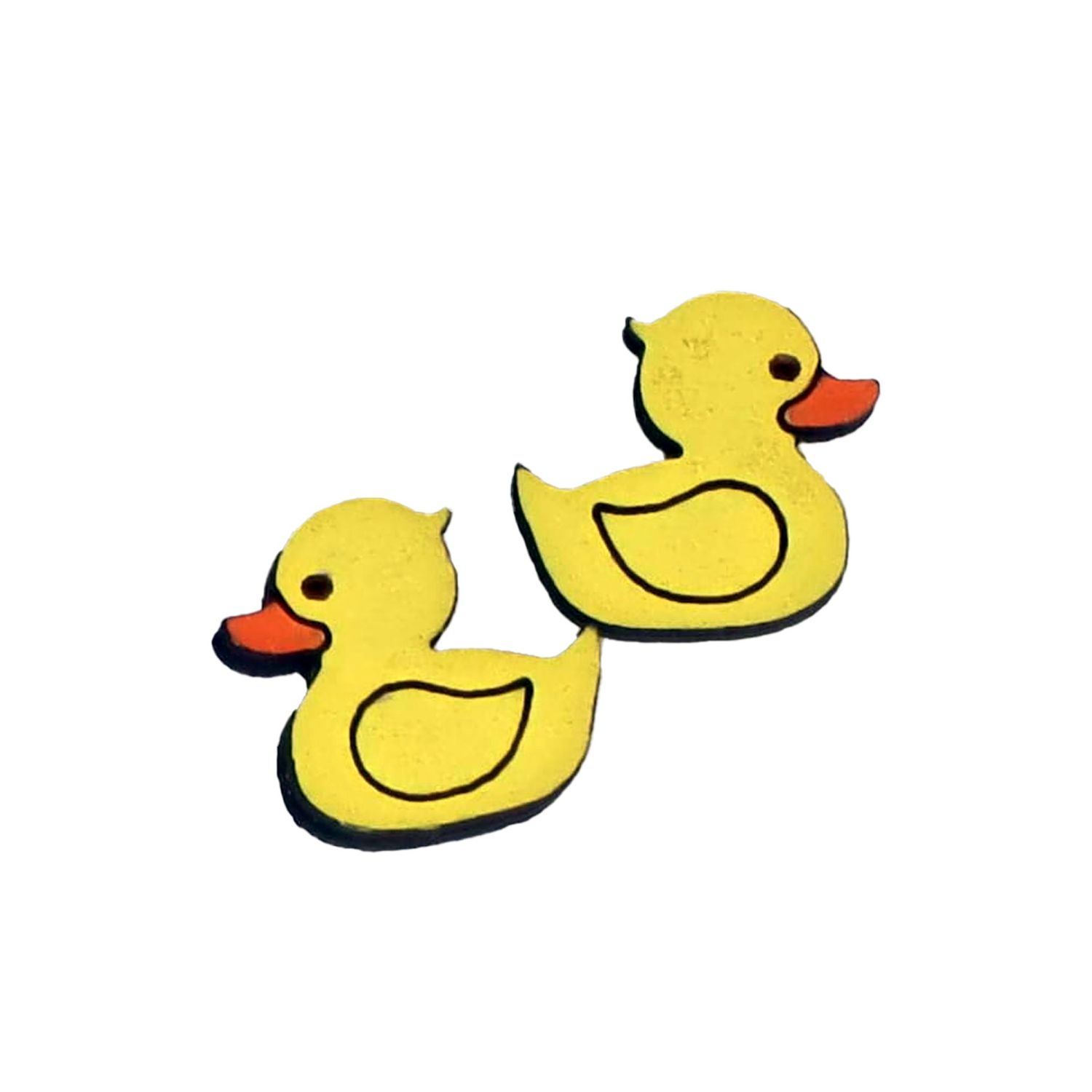 Rubber Duck Wood Stud Earrings