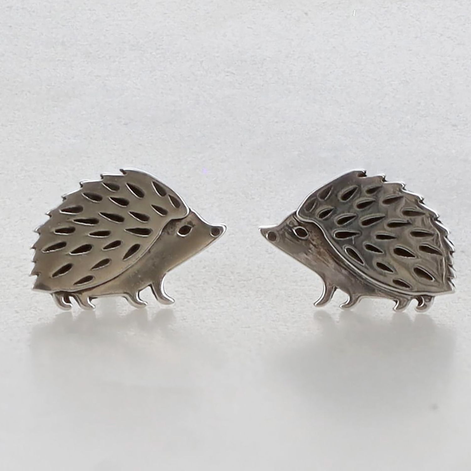 Silver Hedgehog Post Earrings