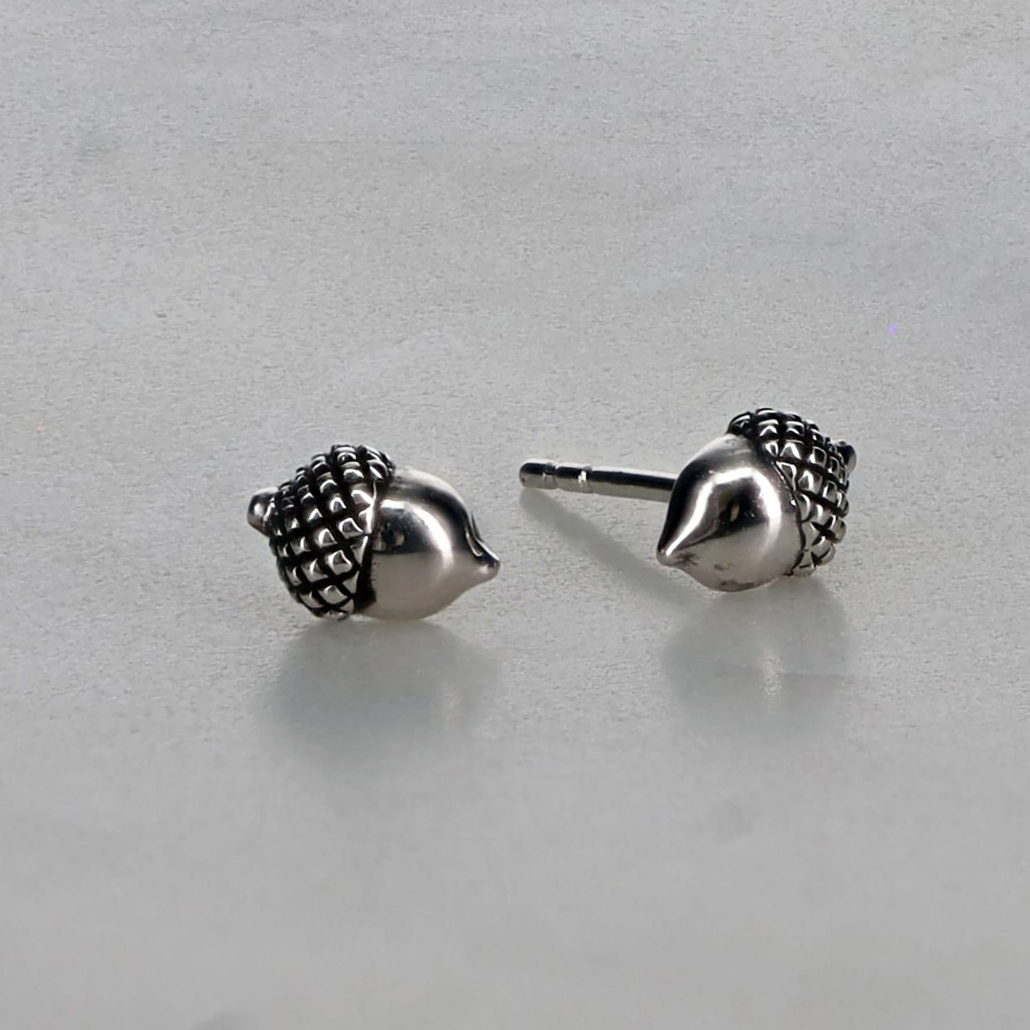 Silver Acorn Post Earrings