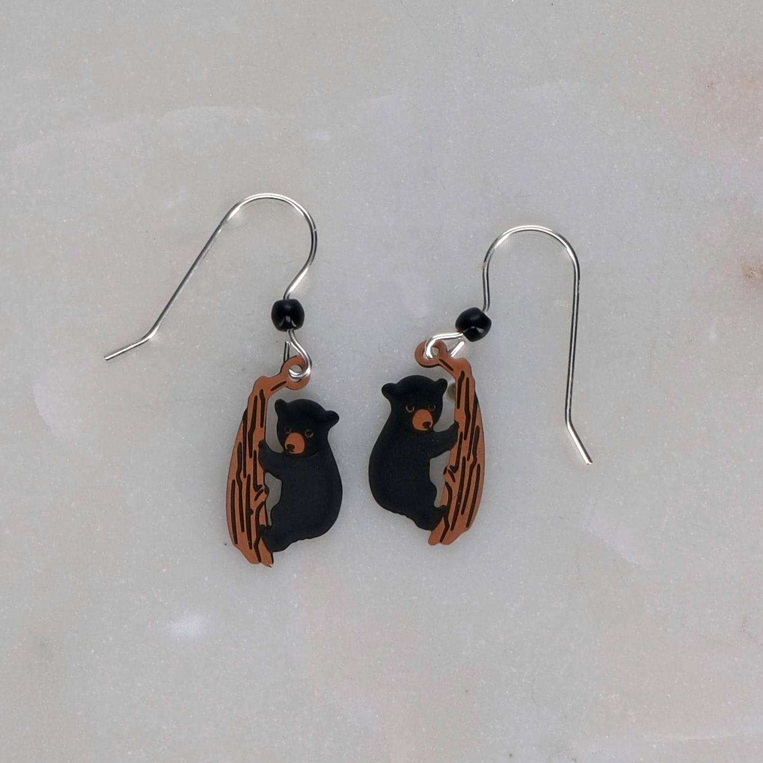 Bear Cub on Tree Earrings