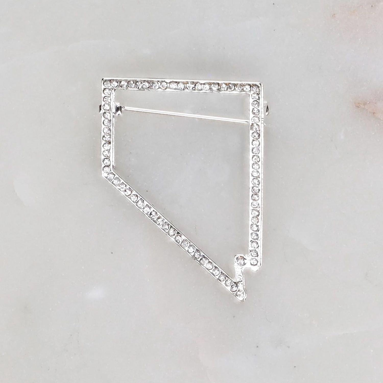 NV Outline Rhinestone Lapel Pin