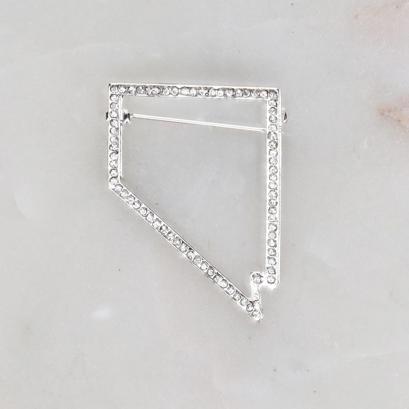 NV Outline Rhinestone Lapel Pin