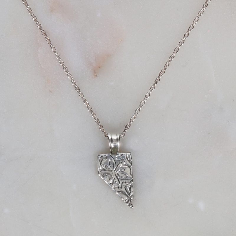Nevada Floral Print Silver Necklace