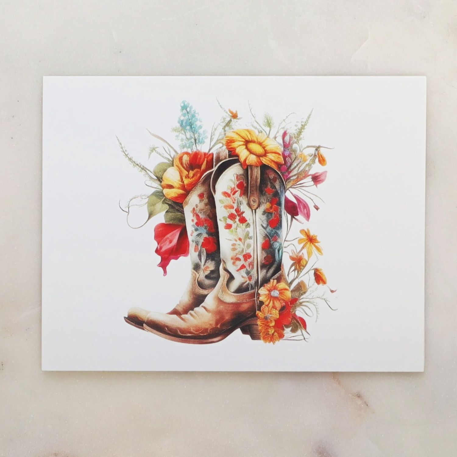 Floral Cowboy Boot Notecards (Set of 8)
