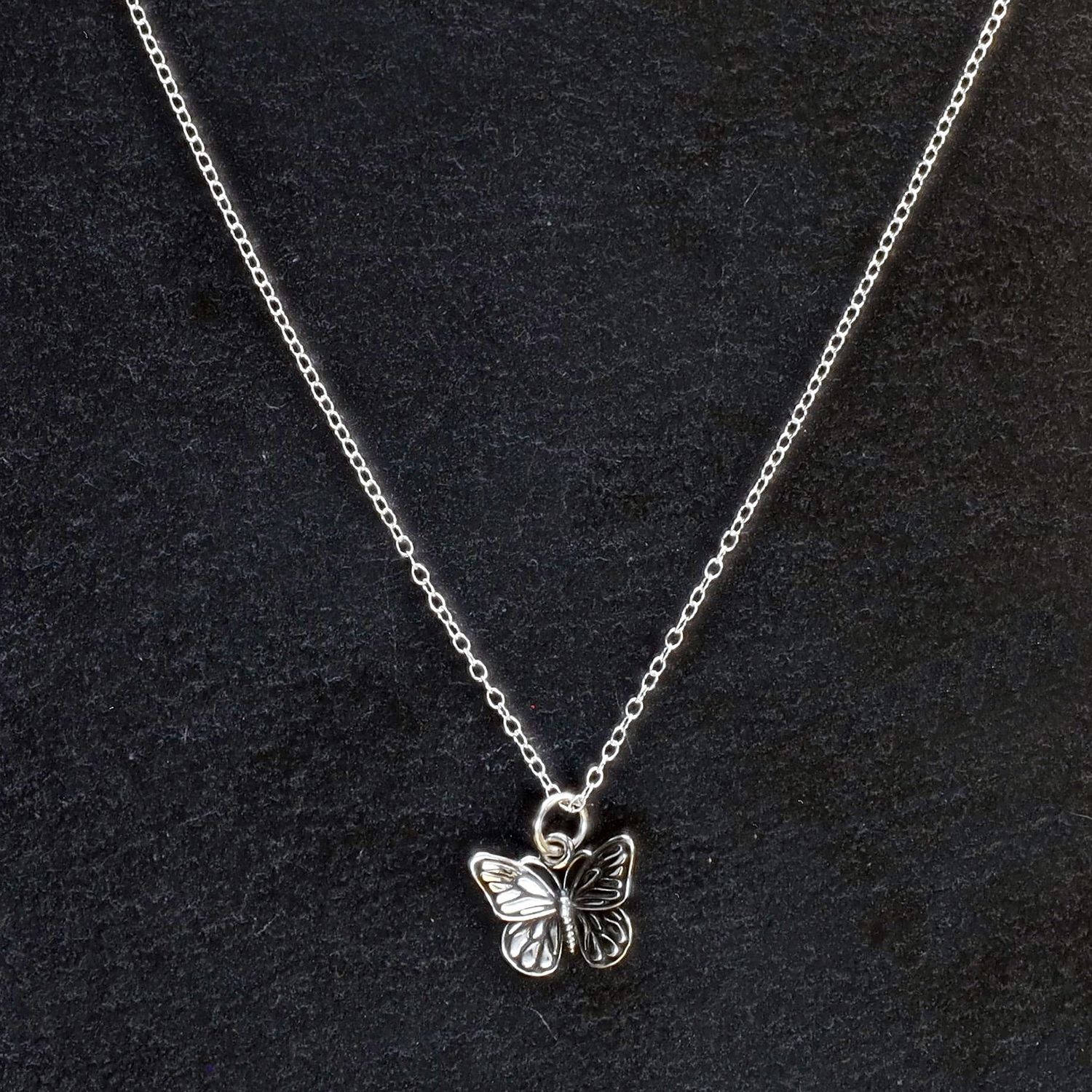 Silver Monarch Butterfly Necklace
