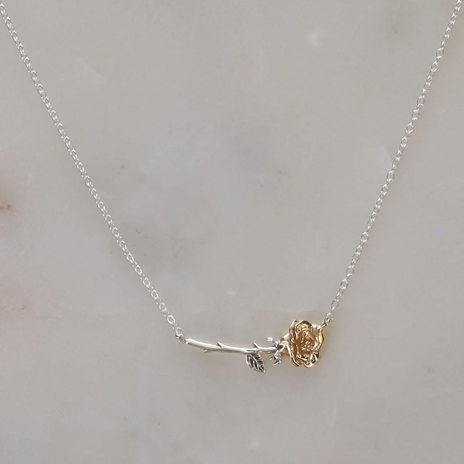 Two-Tone Rose Necklace