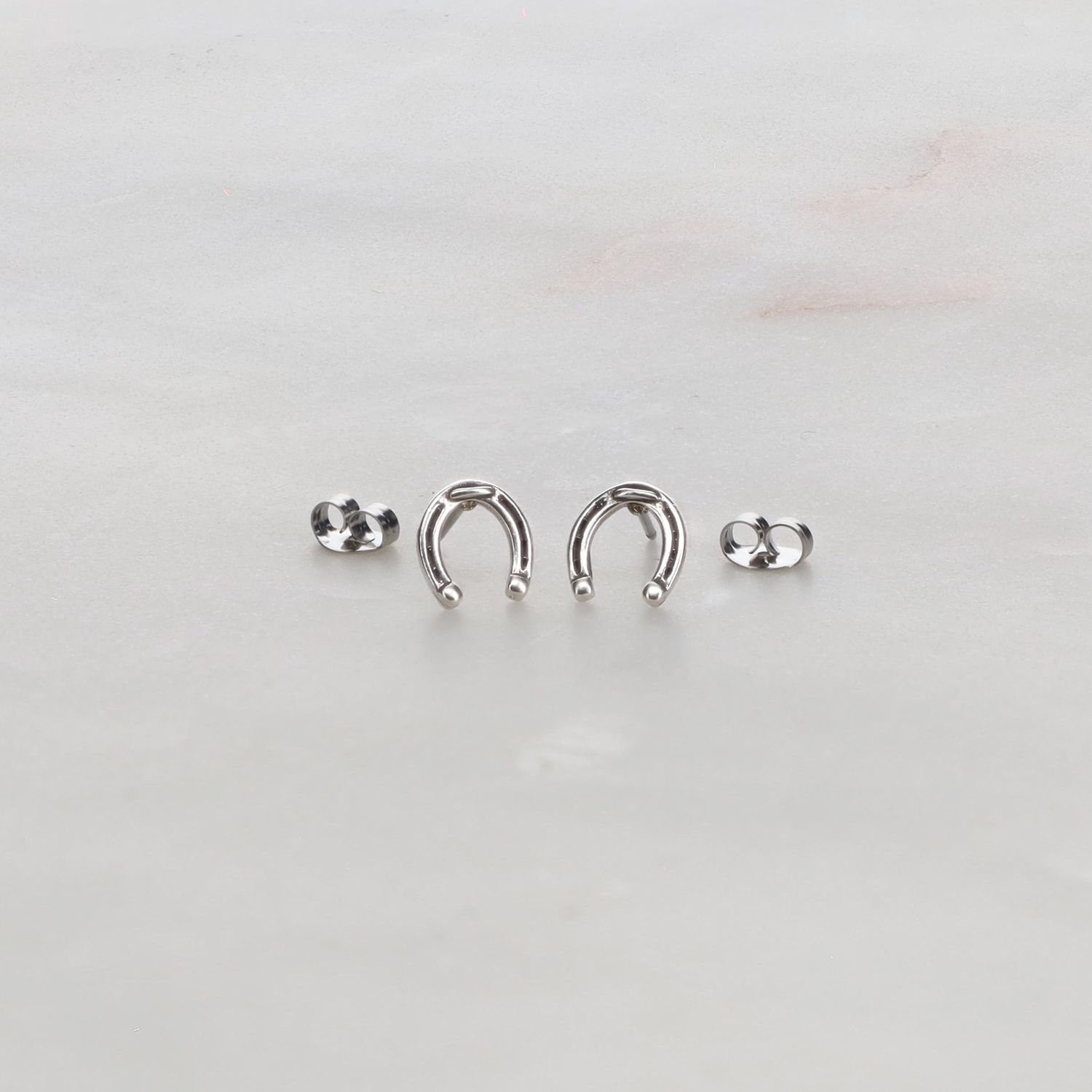 Sterling Silver Horseshoe Post Earrings