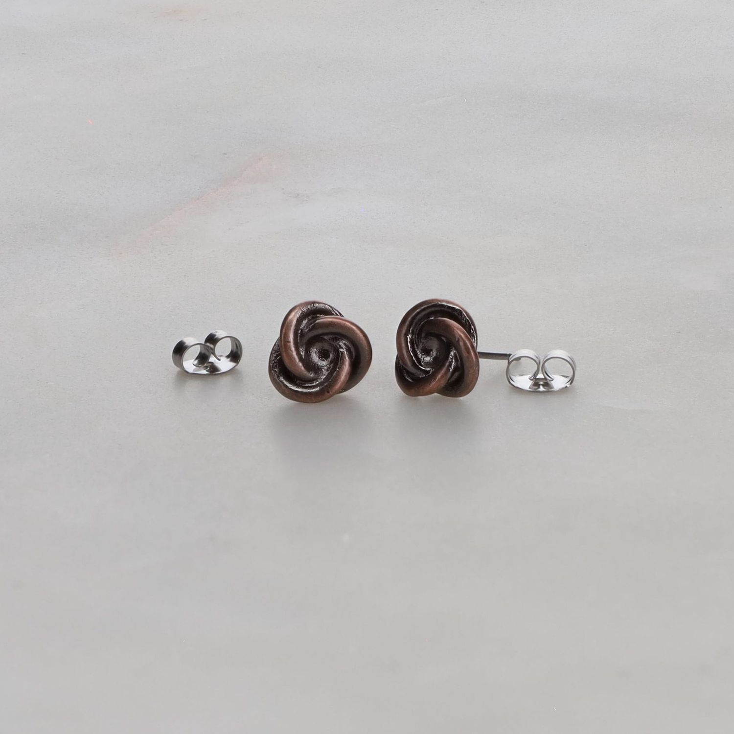 Copper Knot Post Earrings