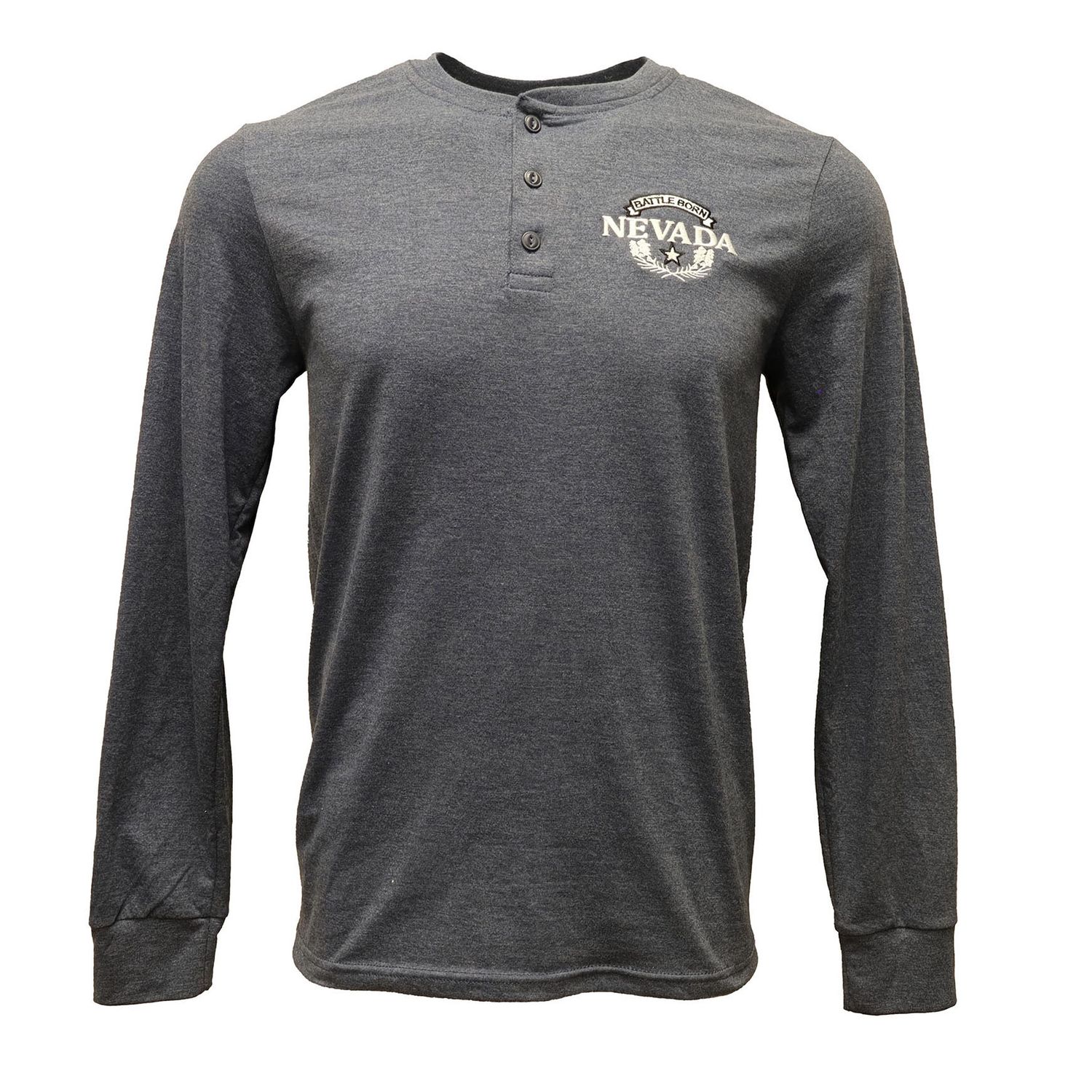 Battle Born Henley | Heathered Navy, Size: Small
