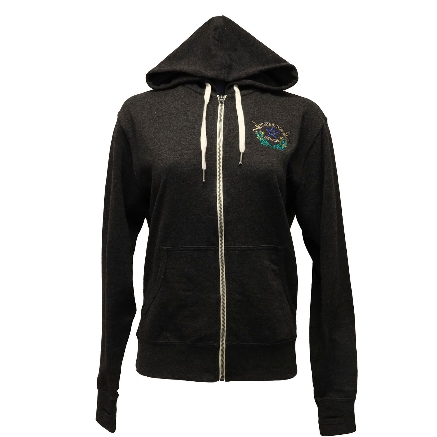 Battle Born Full-Zip Sweatshirt | Charcoal Gray, Size: Small