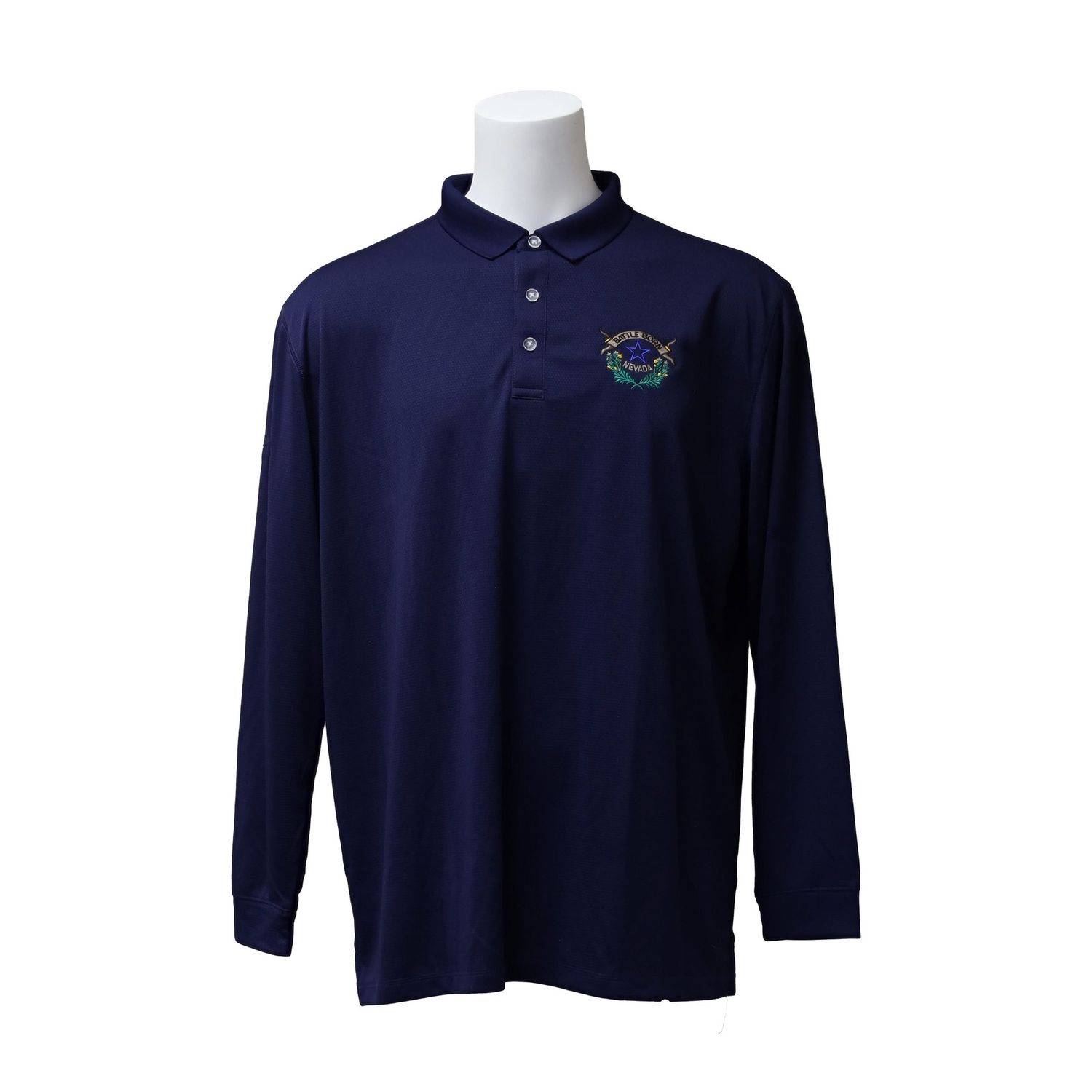 Battle Born Long Sleeve Golf Polo | Navy, Size: Small