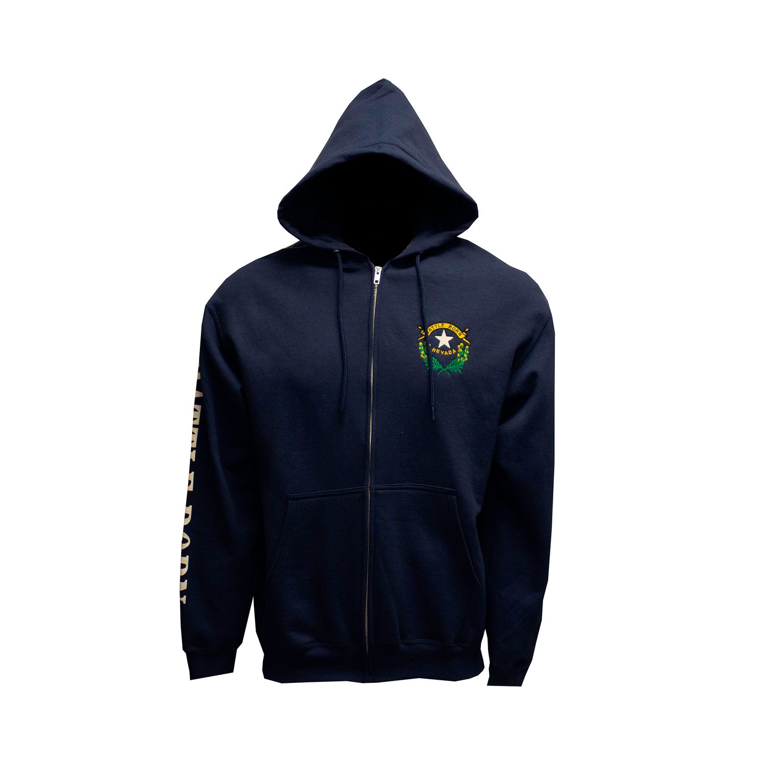 Battle Born Full Zip Sweatshirt | Navy, Size: Small