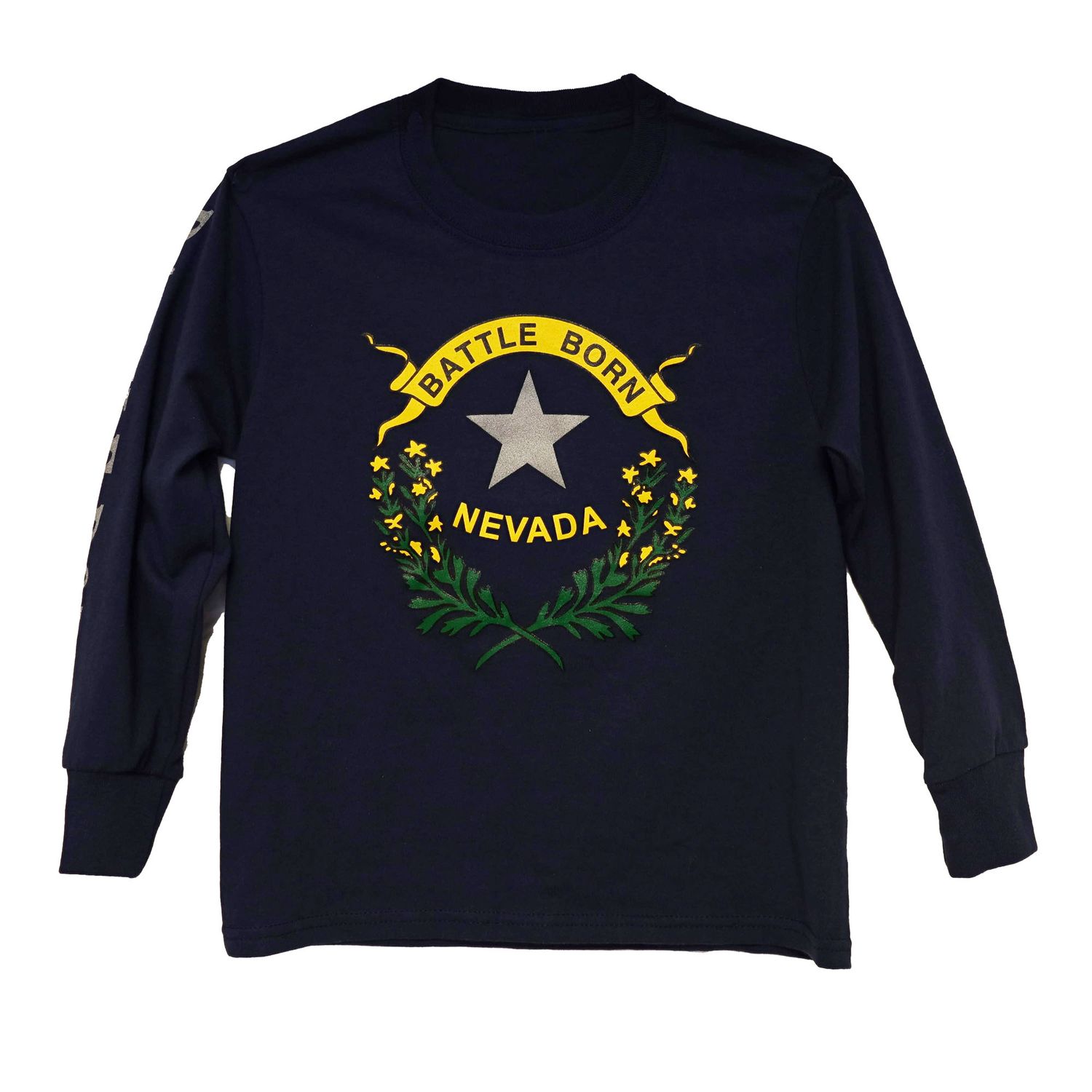 Youth Battle Born Long Sleeve Shirt | Navy, Size: Small