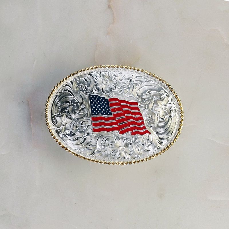American Flag Belt Buckle