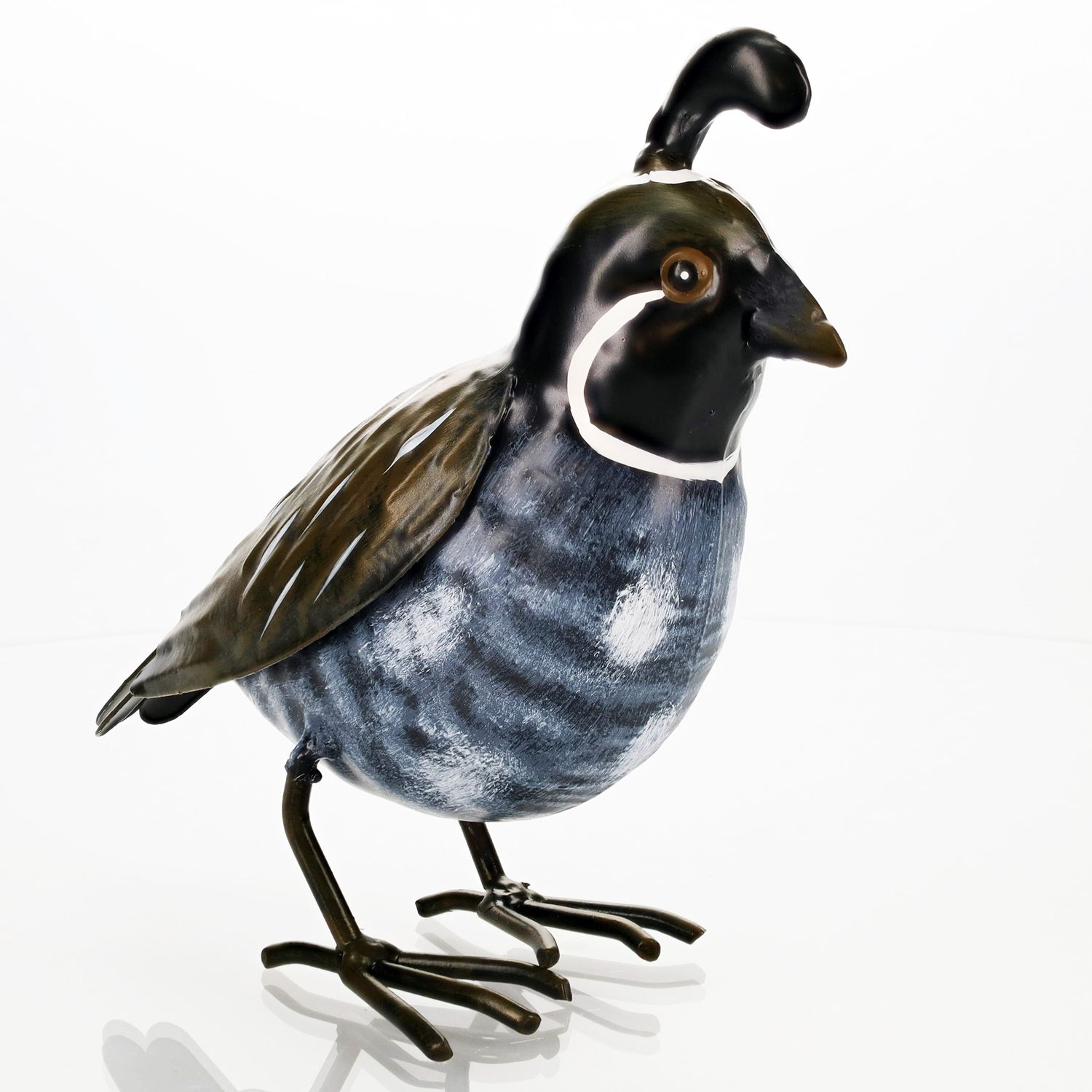 Small Metal Quail Decor
