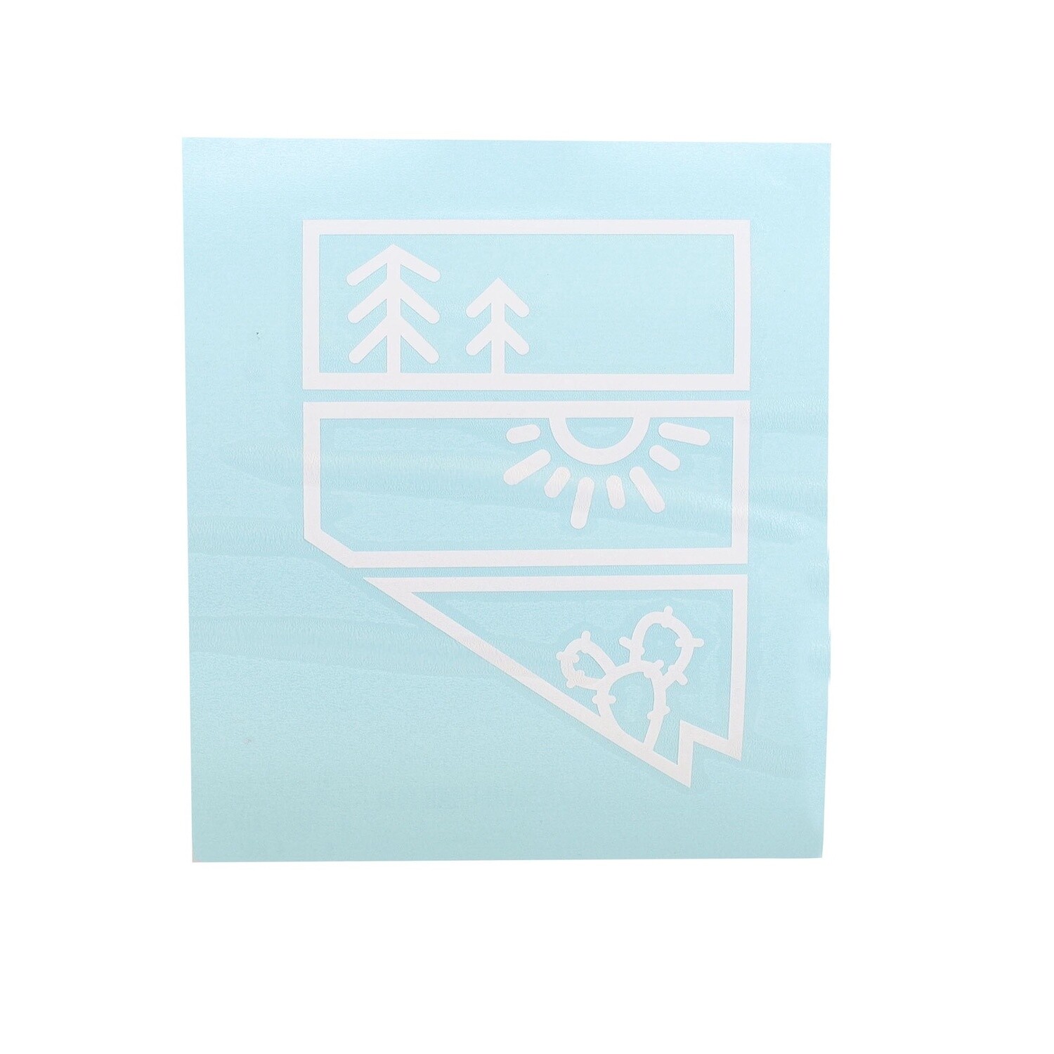 Pine Sun Cactus White Sticker