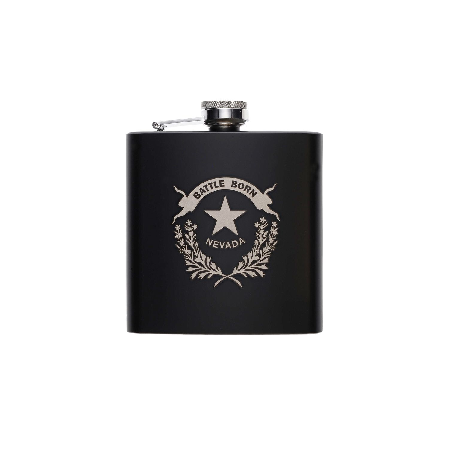 Battle Born 6 oz. Stainless Steel Flask, Black