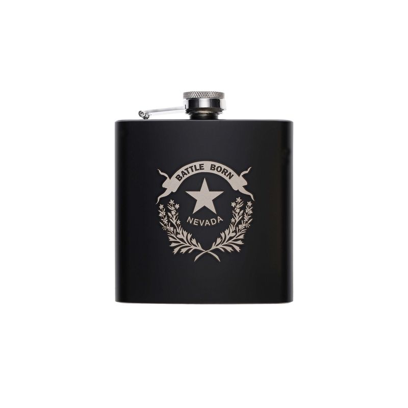 Battle Born 6 oz. Stainless Steel Flask, Black