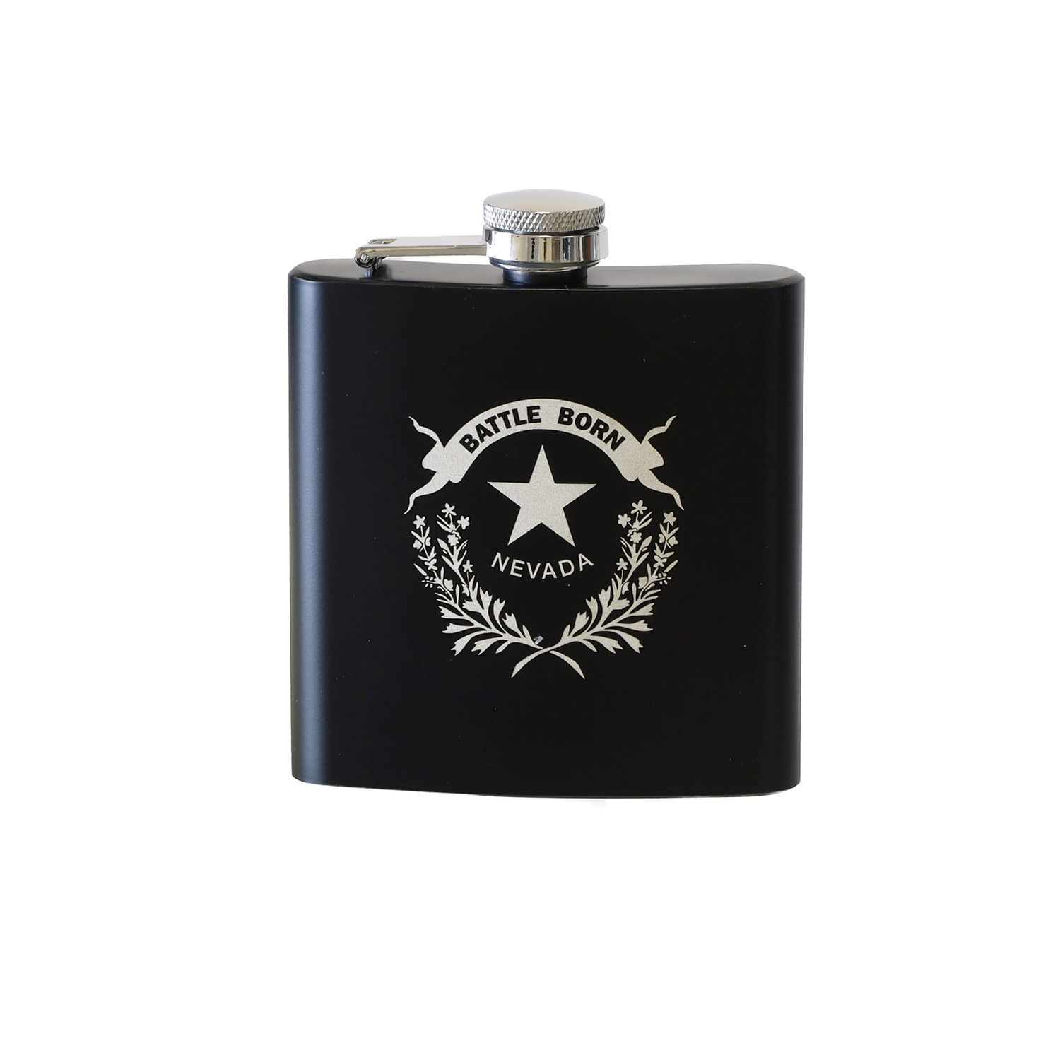 Battle Born 6 oz. Stainless Steel Flask, Black