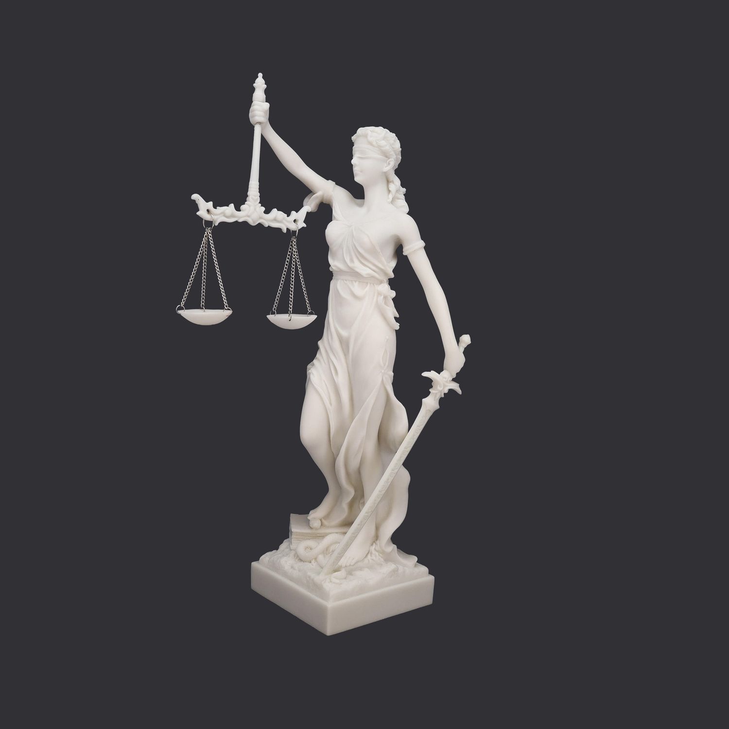 Lady Justice Marble Finish 12.5" High