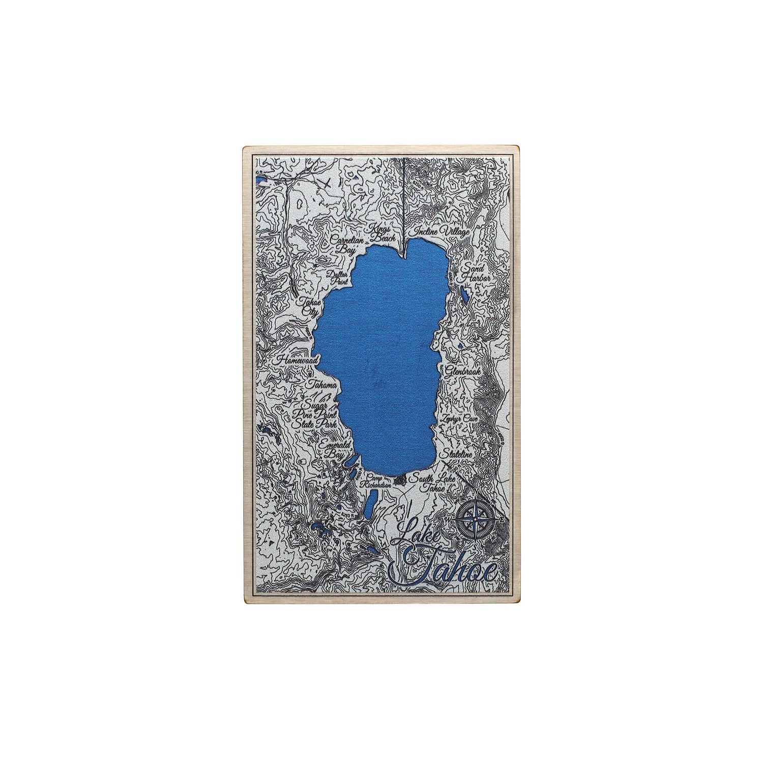 Lake Tahoe Metal Map - Micro