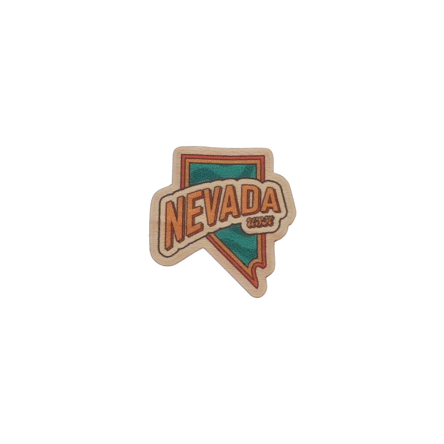 Nevada Shape Wood Pin