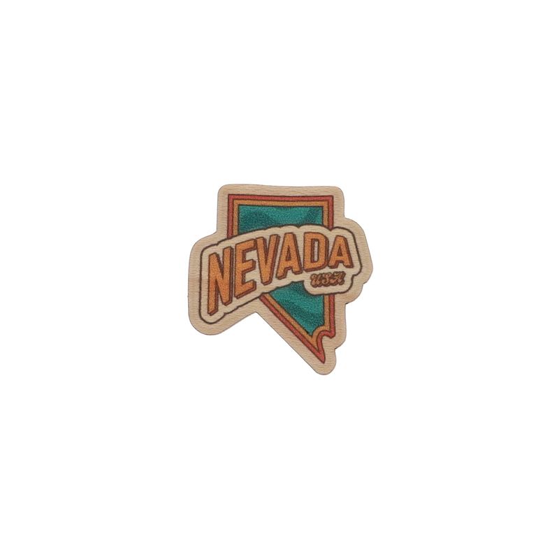 Nevada Shape Wood Pin