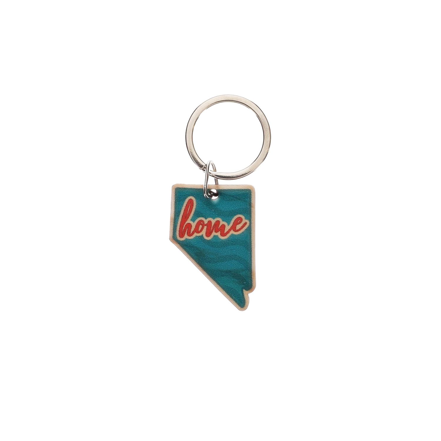 Nevada Shape Wood Keychain