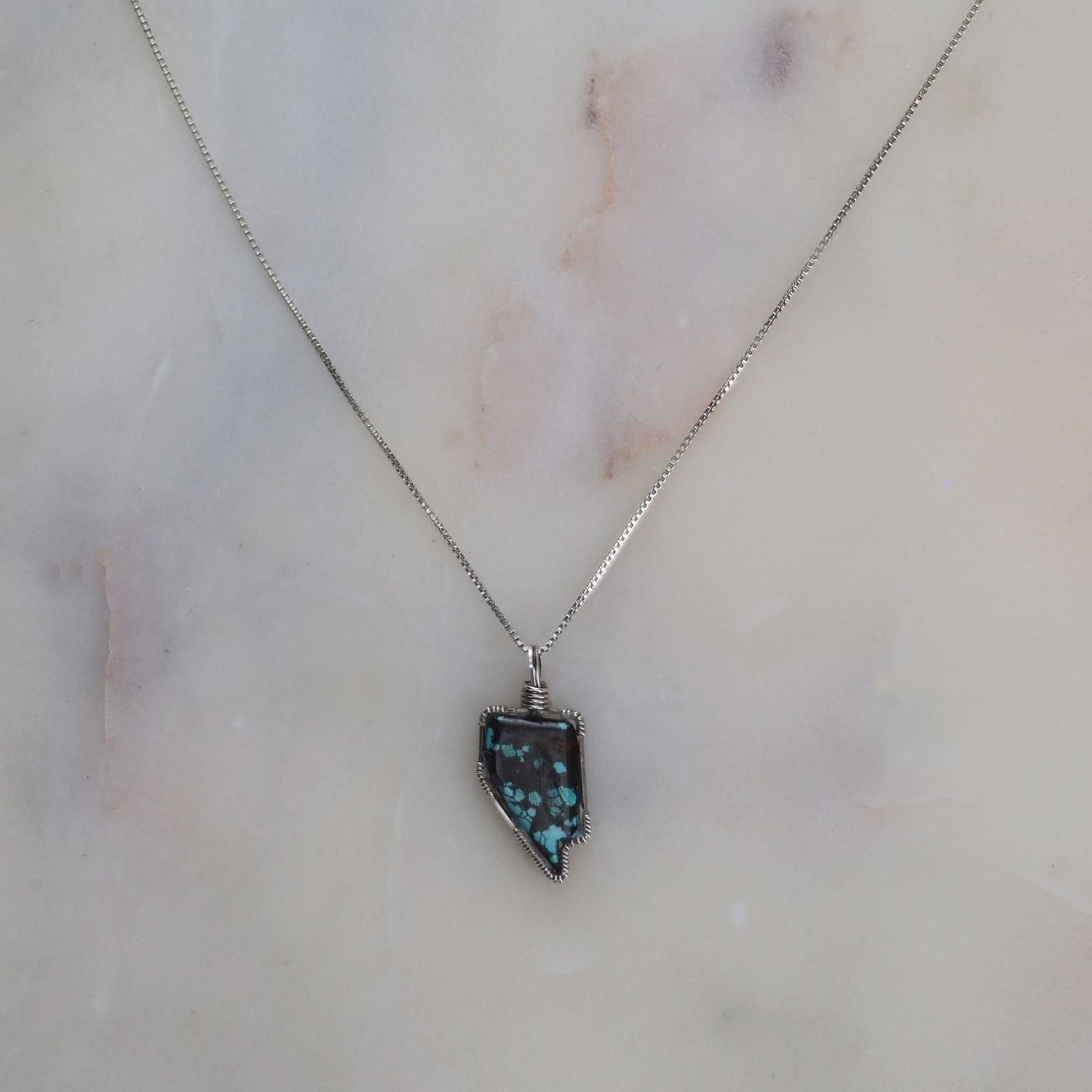 Turquoise Pendant Lander Co. | 18" Chain
