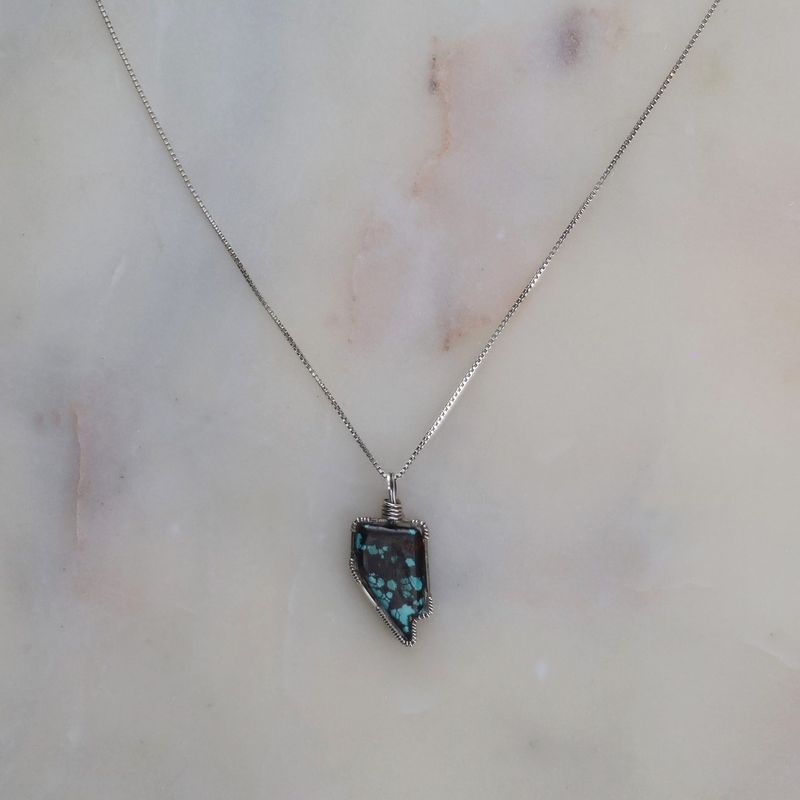 Turquoise Pendant Lander Co. | 18" Chain