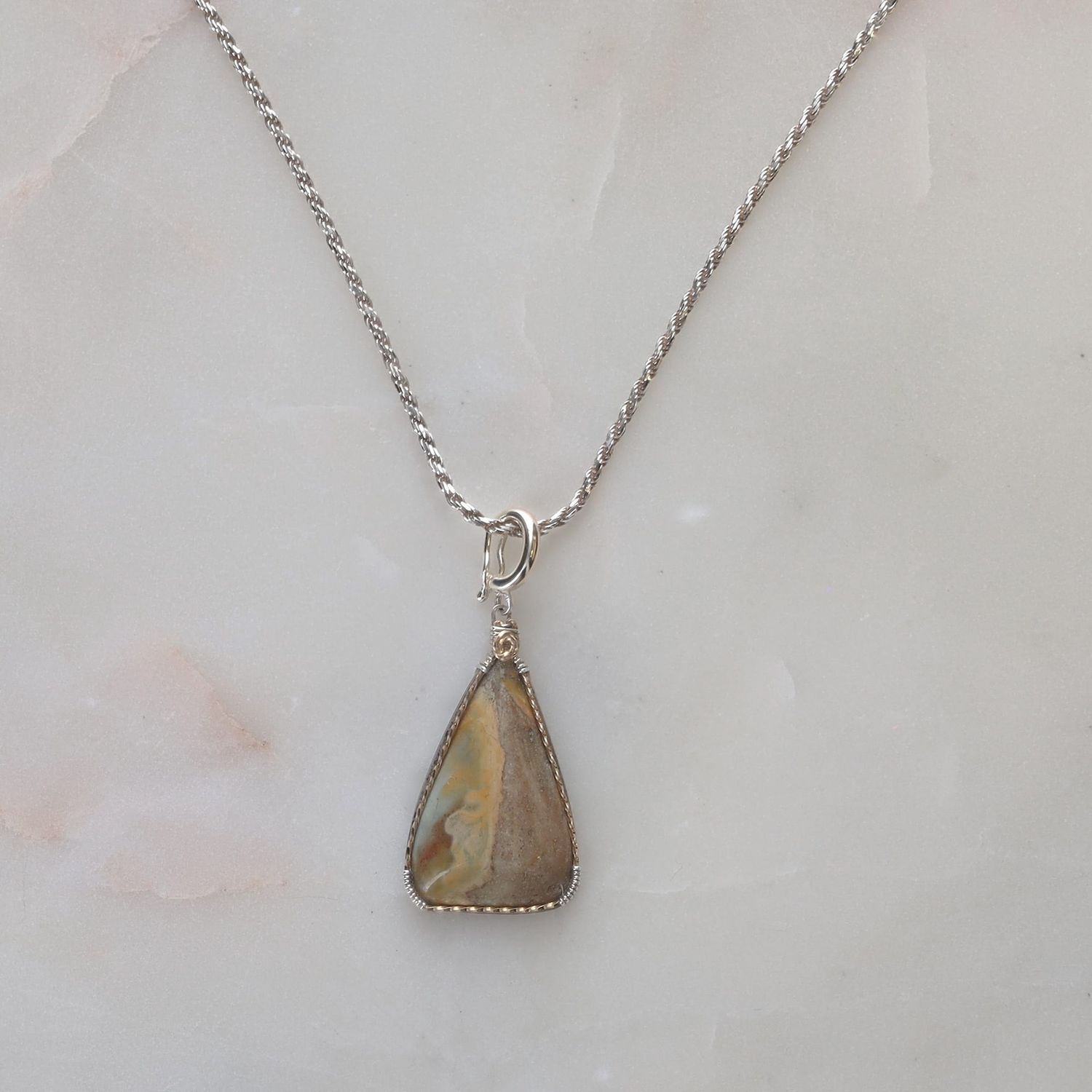 Crayola Jasper Pendant | 18" Rope Chain