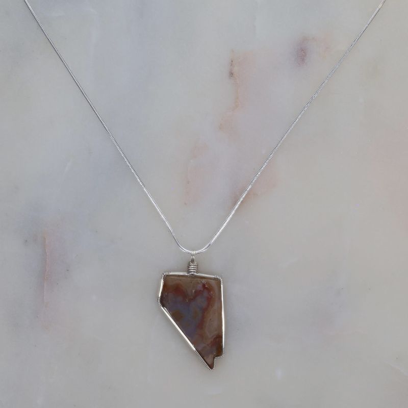 Nevada Shaped Pendant | Seam Agate
