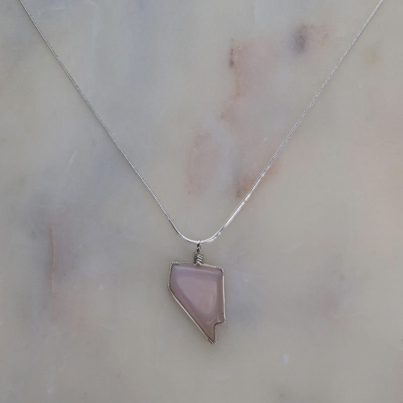 Nevada Shaped Pendant | Pink Agate