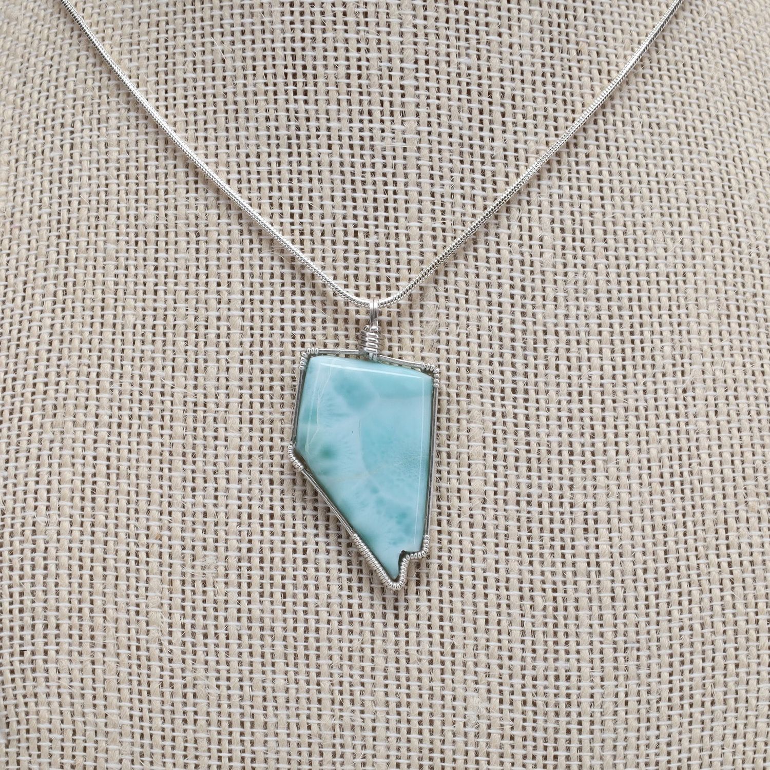 Nevada Shaped Pendant | Larimar