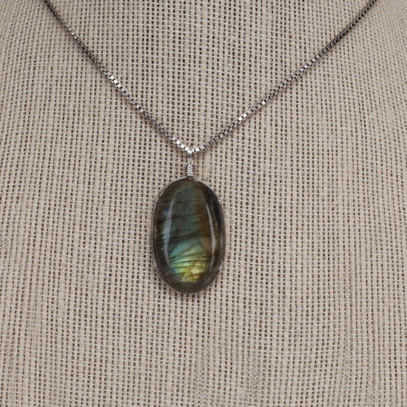 Abalone Pendant | 18" Box Chain