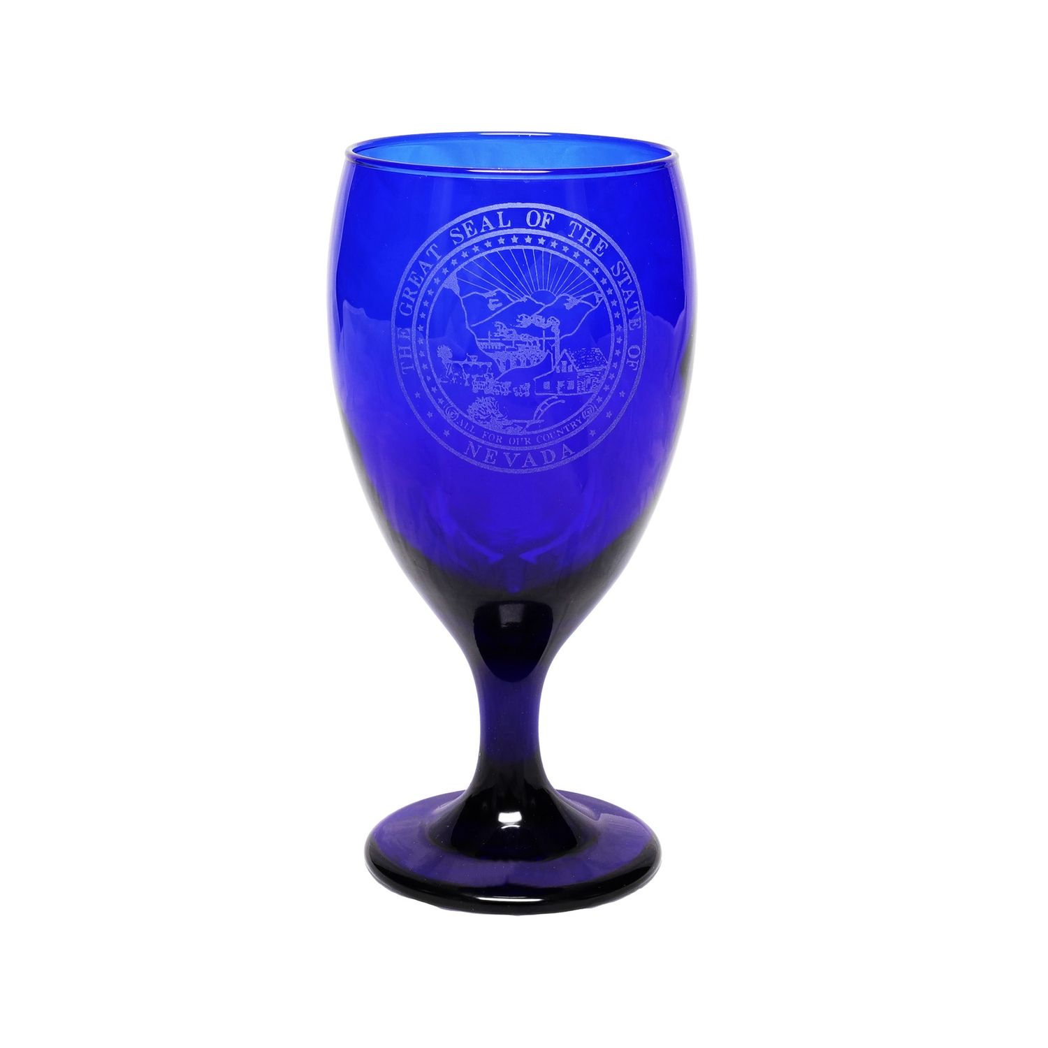 Cobalt Water Goblet | Nevada State Seal