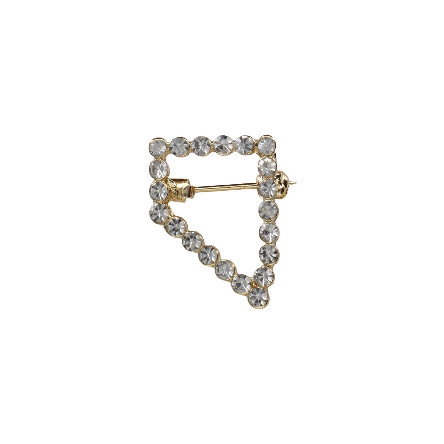 Rhinestone Lapel Pin - Gold &amp; Crystal Nevada