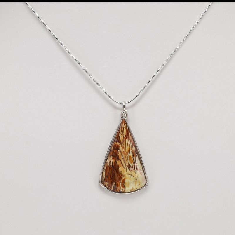 Howardite Pendant | 18" Silver Chain