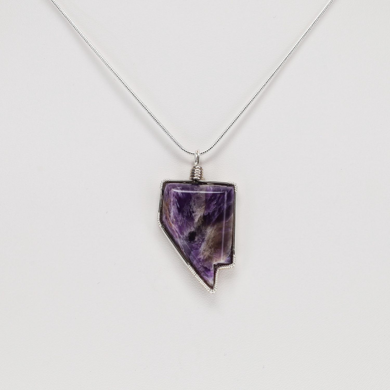 Nevada Shaped Pendant | Chevron Amethyst
