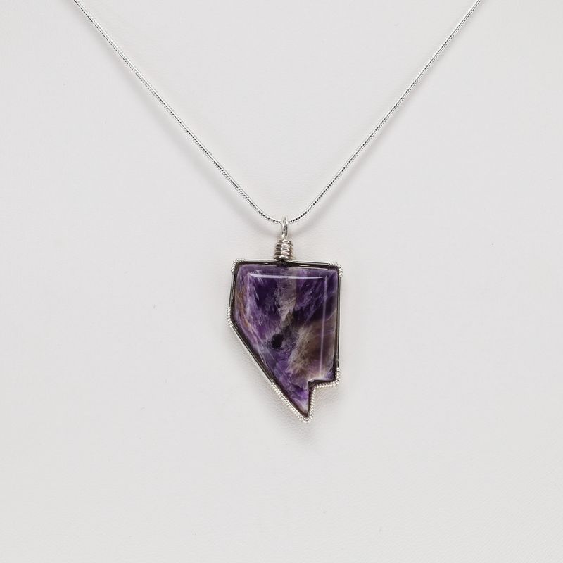 Nevada Shaped Pendant | Chevron Amethyst