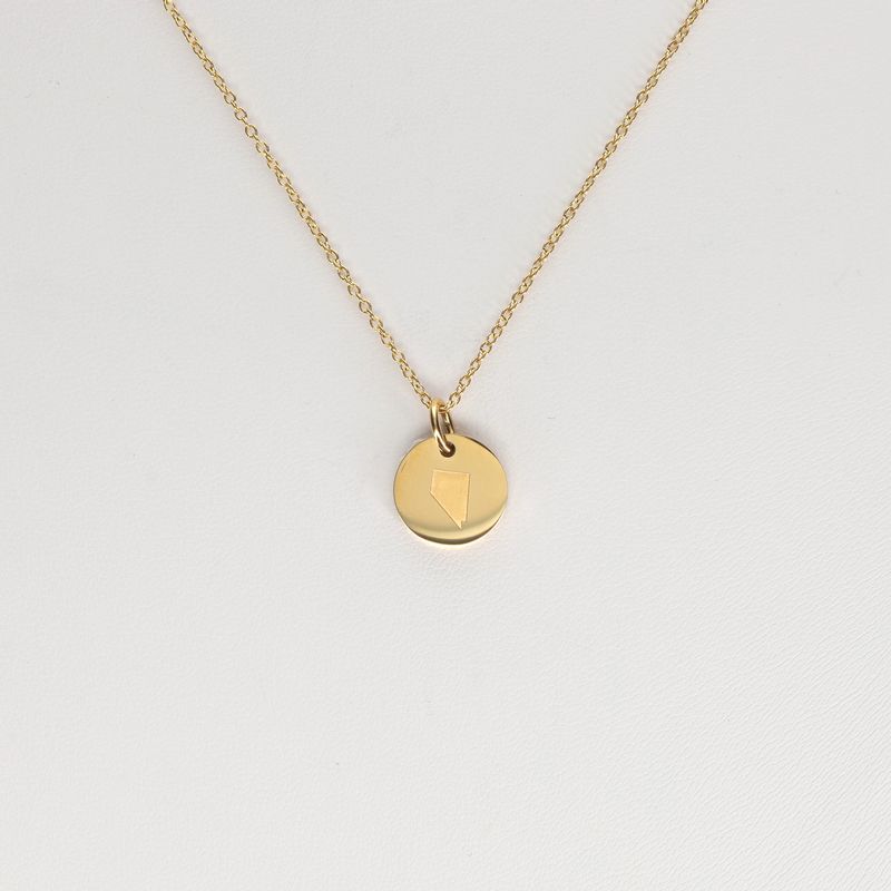 Nevada Engraved Charm Necklace