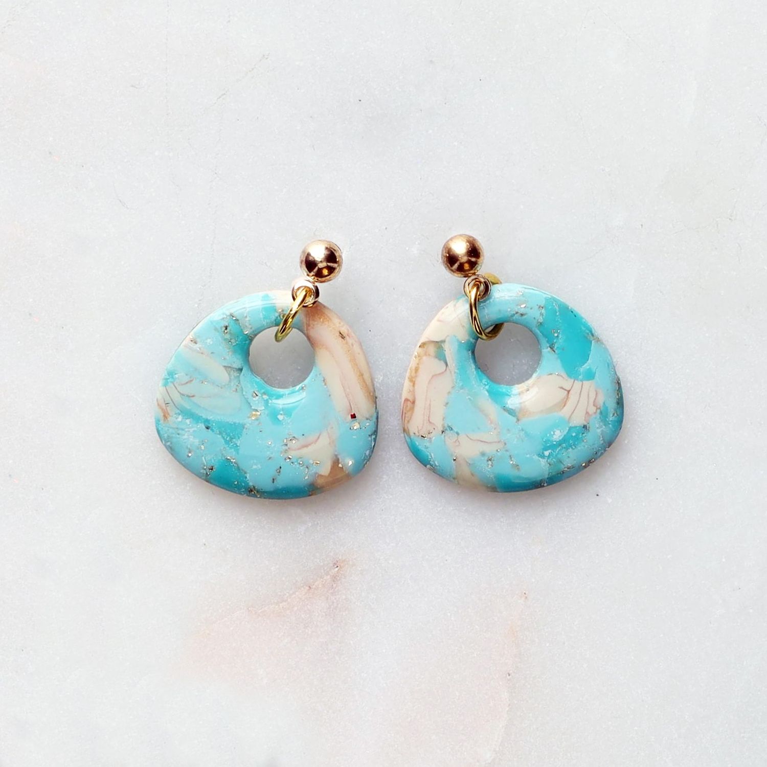 Retro Turquoise Clay Earrings