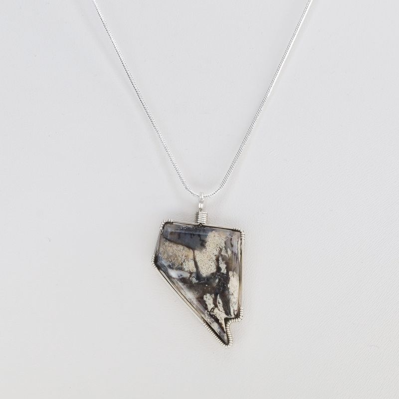 Nevada Shaped Pendant | Dendritic Jasper