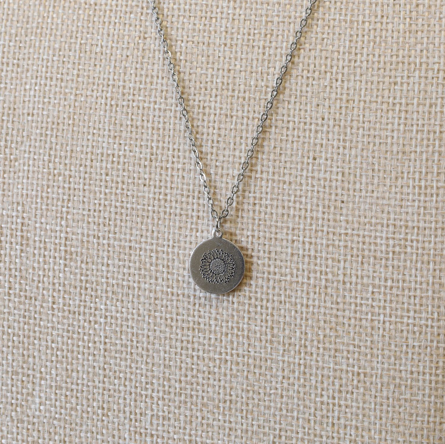 Hand Stamped Silver Necklace