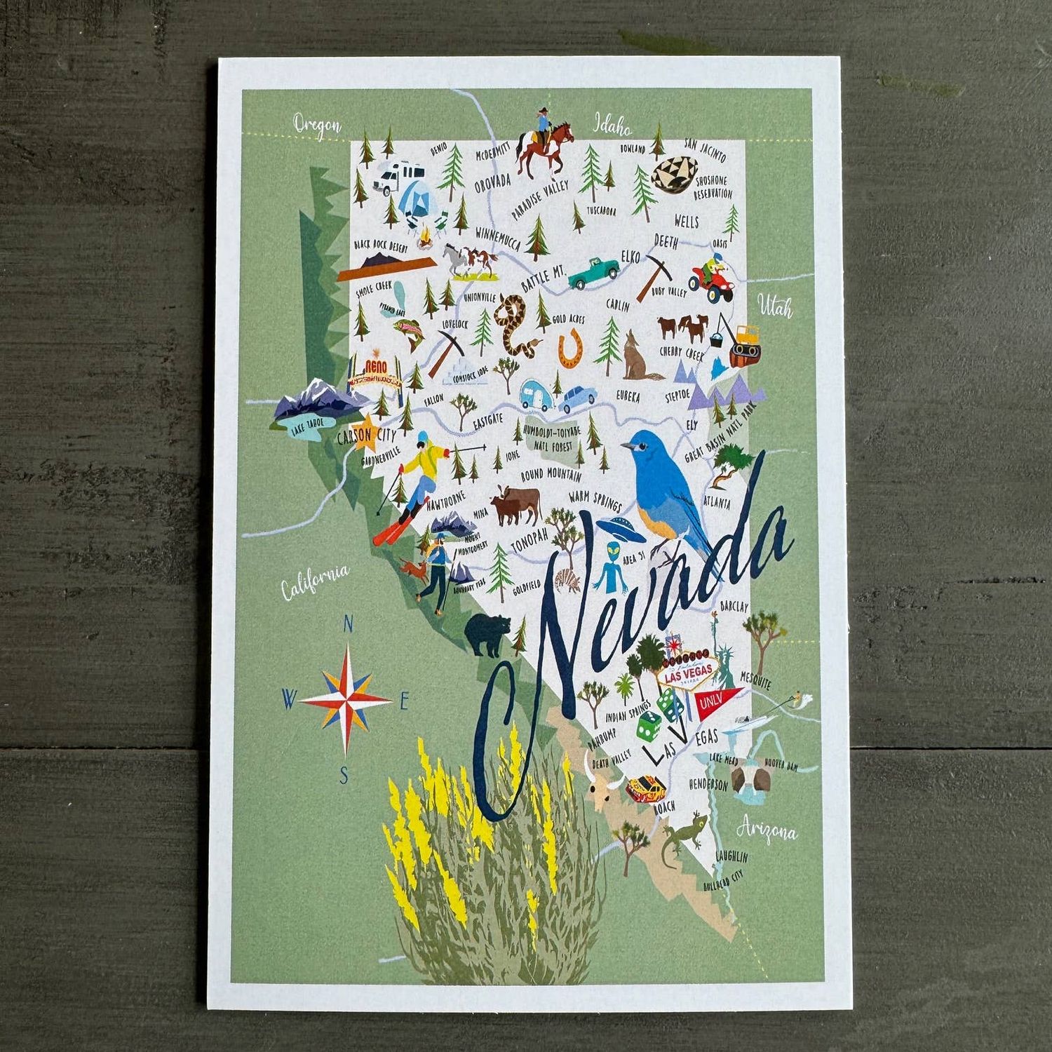 Nevada Map Postcard